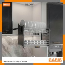 Kệ ML06V GaRIS - Inox 304, Nâng Hạ Tiện Lợi