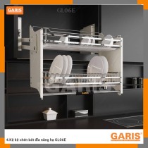 Kệ Chén Bát Đĩa GL06E GaRIS Inox 304, Nâng Hạ