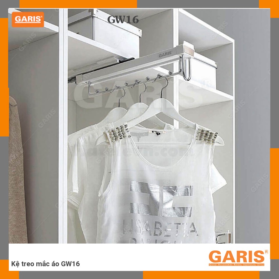 Kệ Treo Mắc Áo GW16 GARIS: Thép Nano, Chịu Tải 15kg