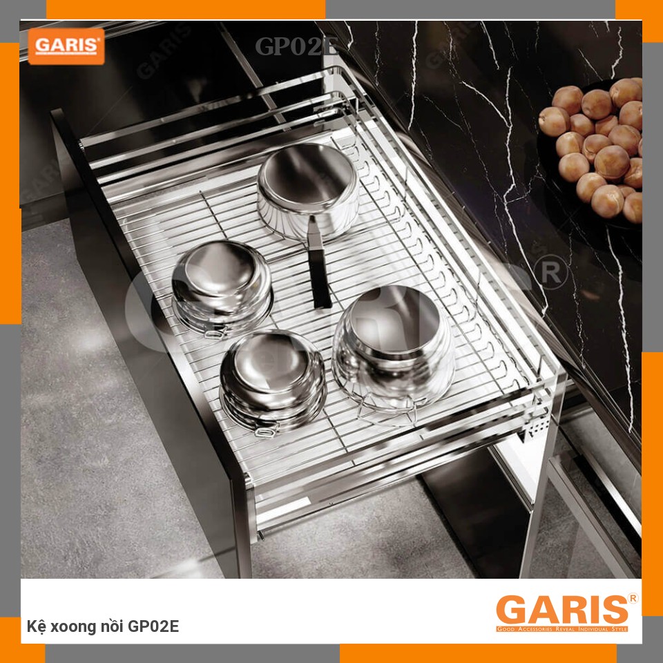 Kệ Xoong Nồi GP02E GaRIS Inox 304 - Công nghệ Nhật